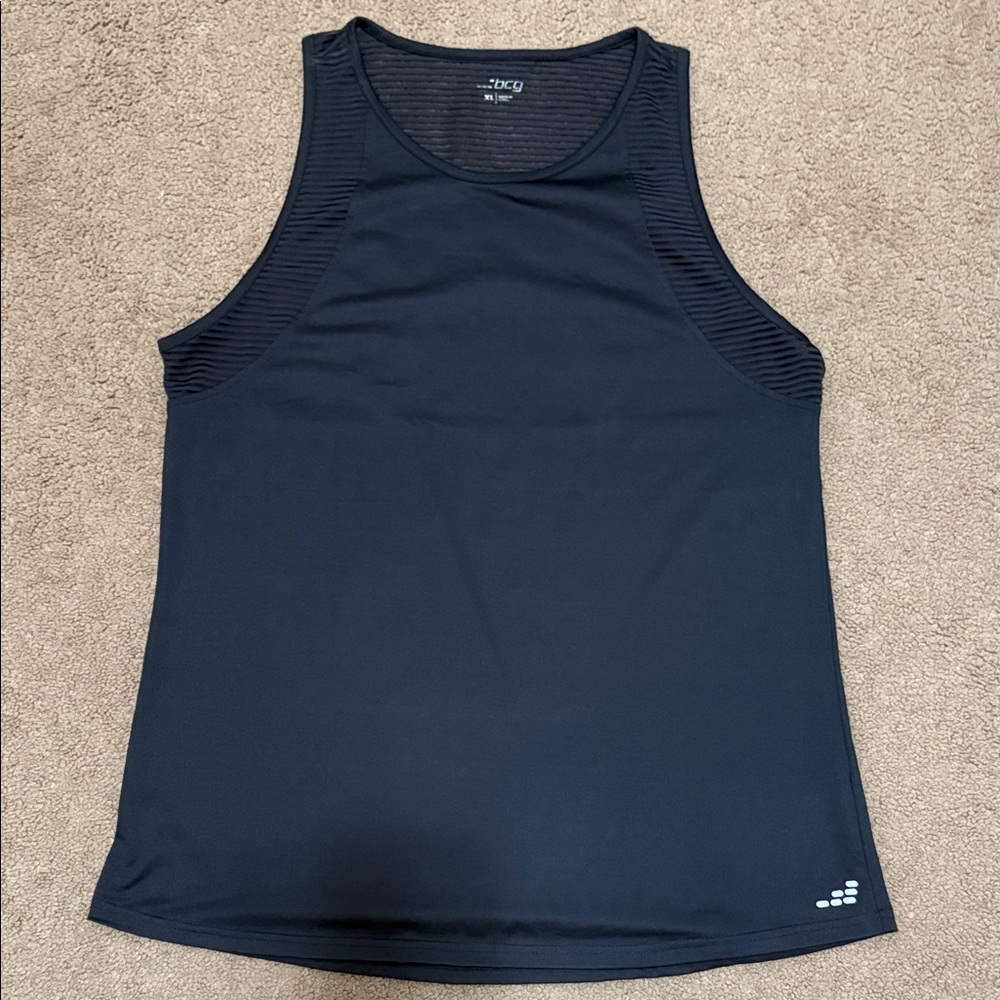 bcg Black Performance Tank with Ribbed Shoulder Panels